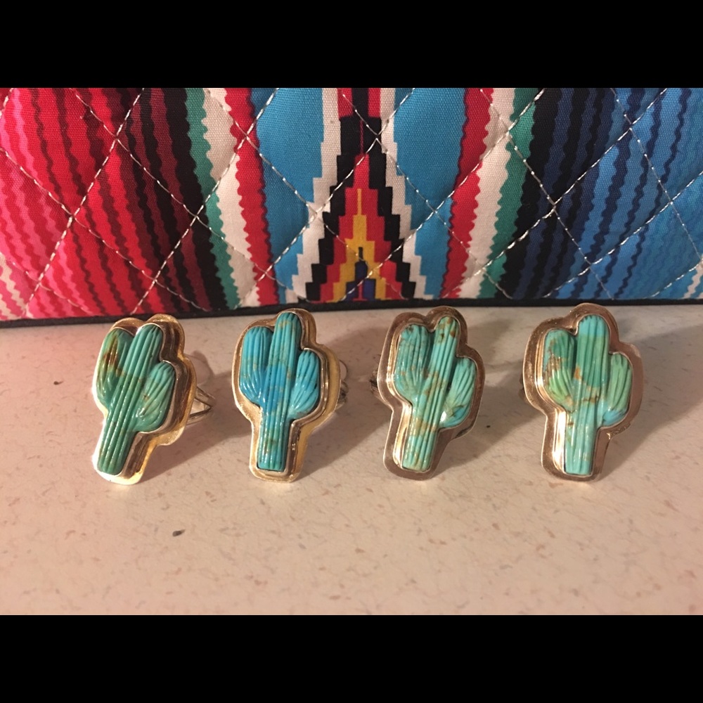 Turquoise Cactus Rings